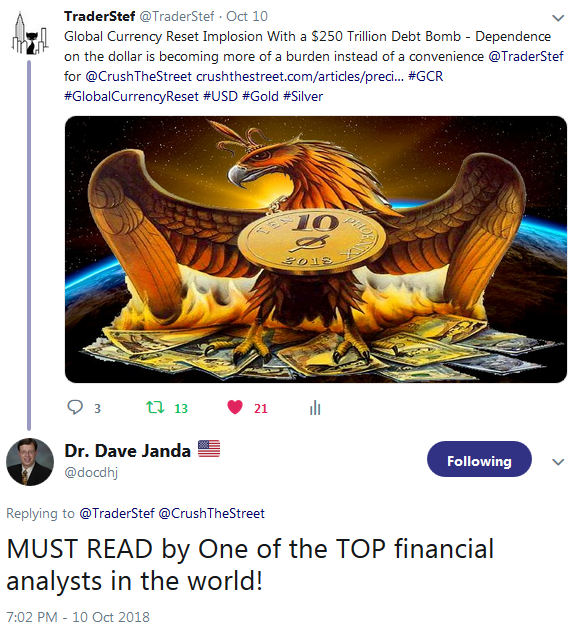 Testimonial from Dr Dave Janda - TraderStef is one of the top Financial Analysts in the world October 2018