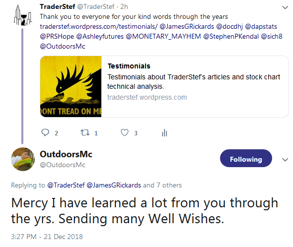 Testimonial from OutdoorsMC - Learned a lot from you over the years - December 2018