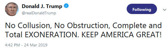 POTUS Twitter No Collusion