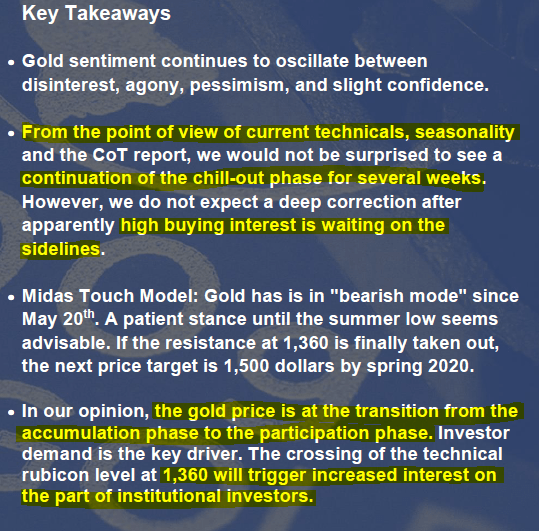 In Gold We Trust 2019 Report Key Takeaways