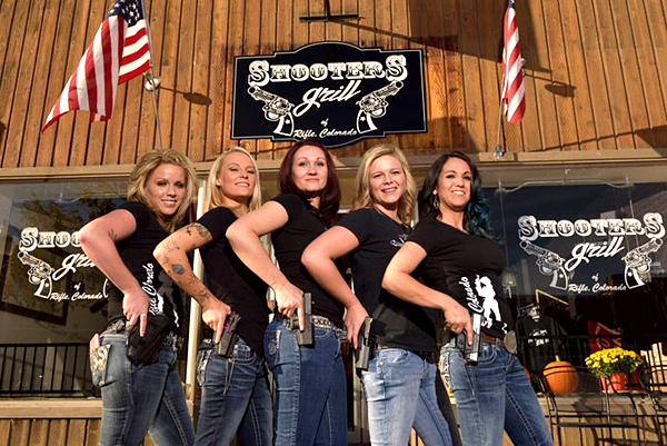 Shooters Grill Armed Waitresses Portrait