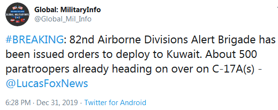 82nd Airborne Alert Brigade Deployed to Kuwait
