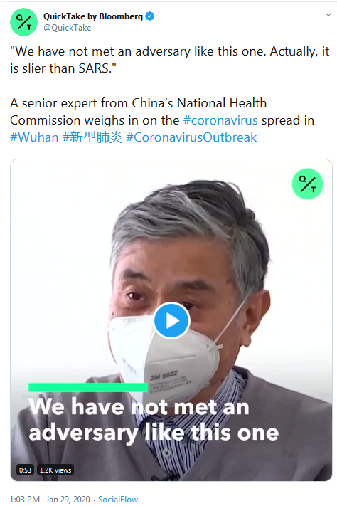 2019-nCov Coronavirus is Slier than SARS - Chinese Official