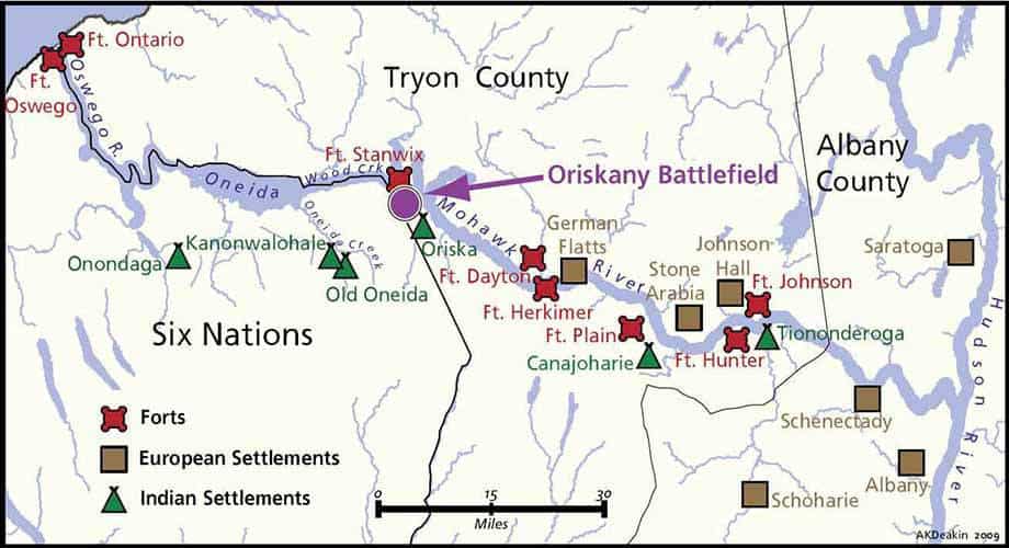 Oriskany Battlefield Map