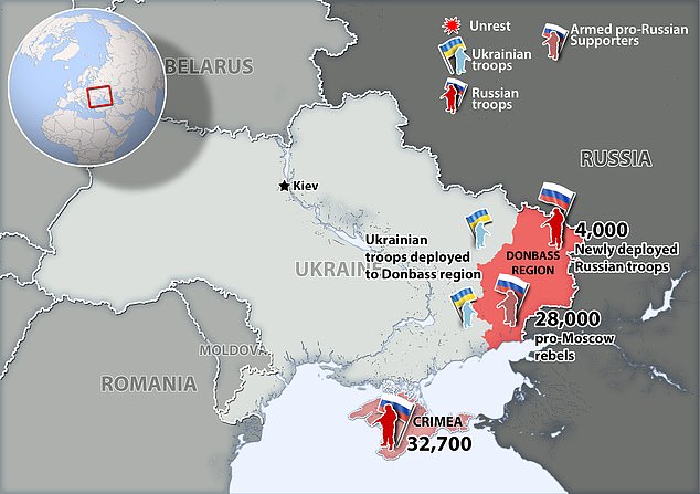 Ukraine Russia Conflict Map as of April 2021