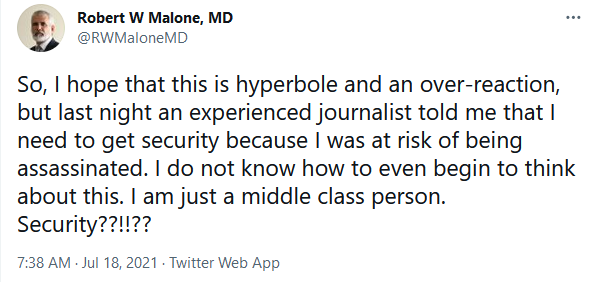 Dr. Robert Malone Assasination Warning