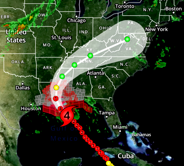 IDA Radar and Track as of 5am EDT Aug. 29, 2021