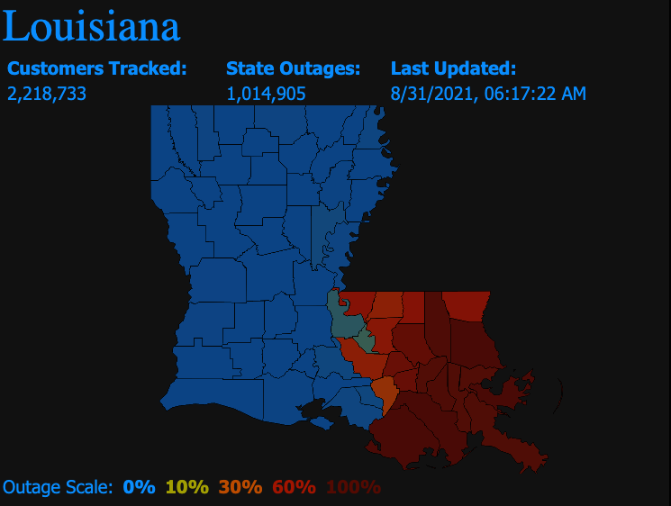 Power Outage After IDA New Orleans and Louisiana