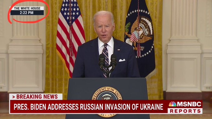 Biden Begins Press Brief on Russia 222pm Feb. 22, 2022