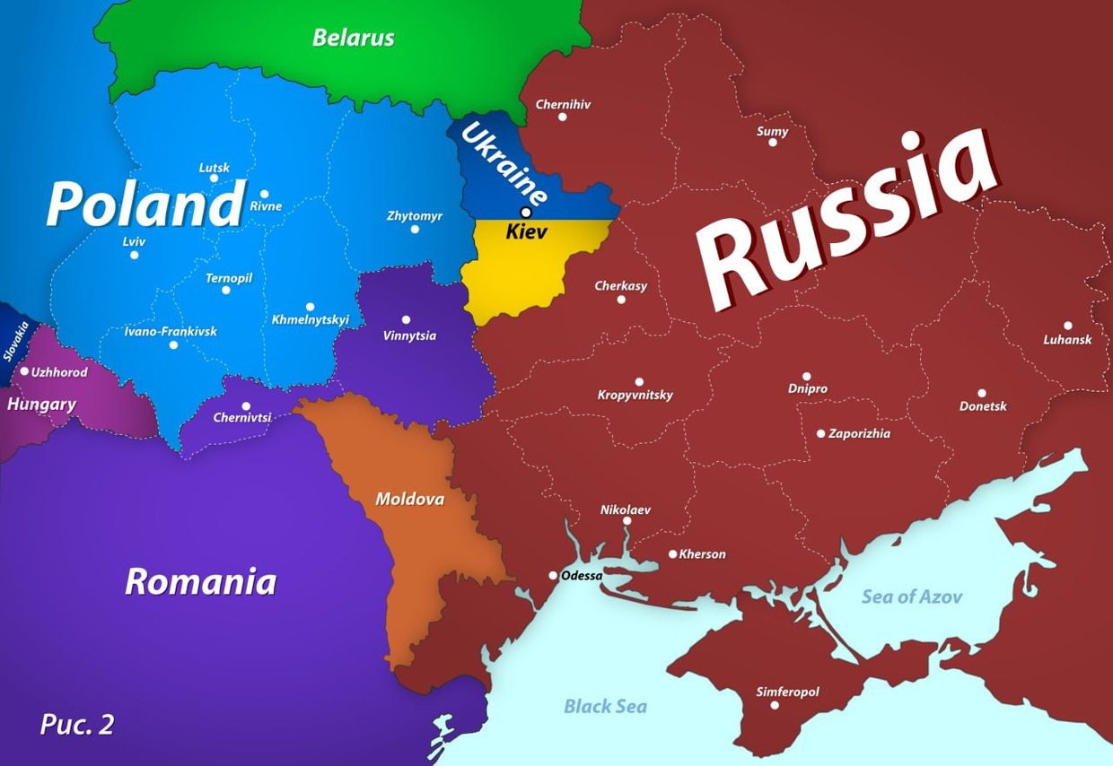Map of Ukraine in the Future as per Medvedev
