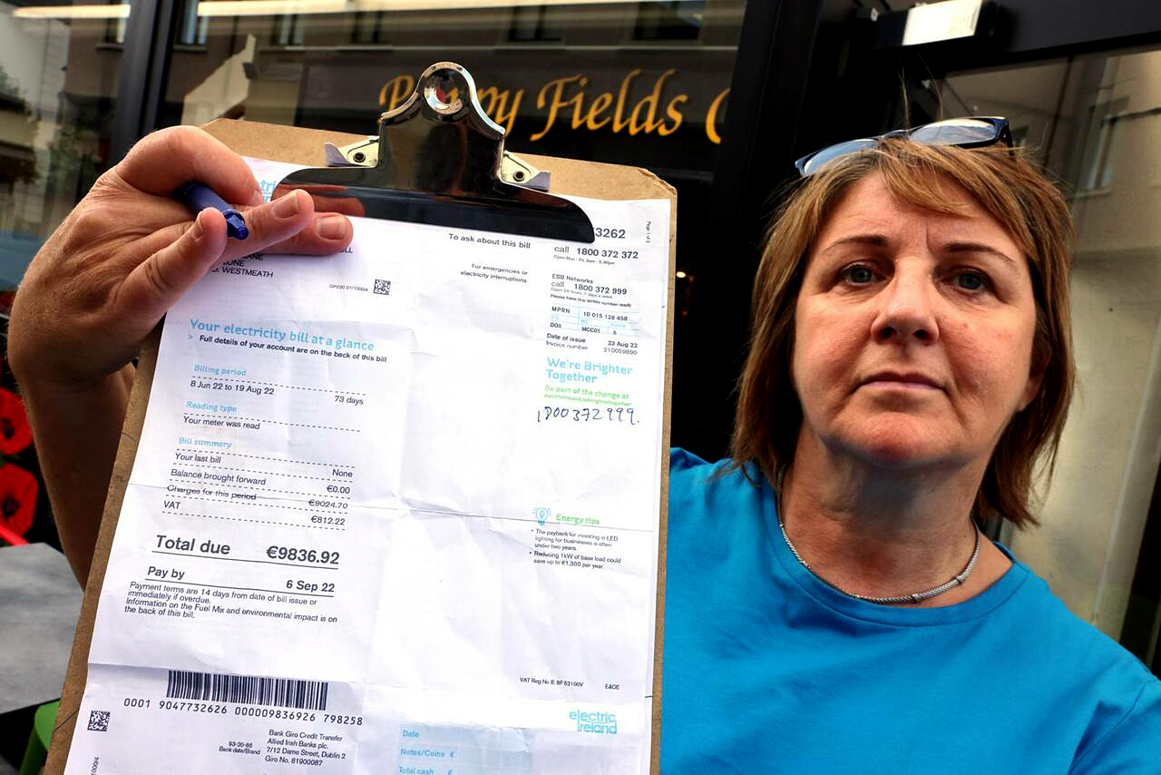 Energy Bill for Poppyfields cafe in Athlone, Ireland