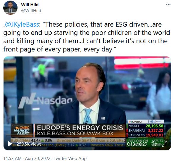 Will Hild Twitter Kyle Bass CNBC Video Clip - Aug. 30, 2022