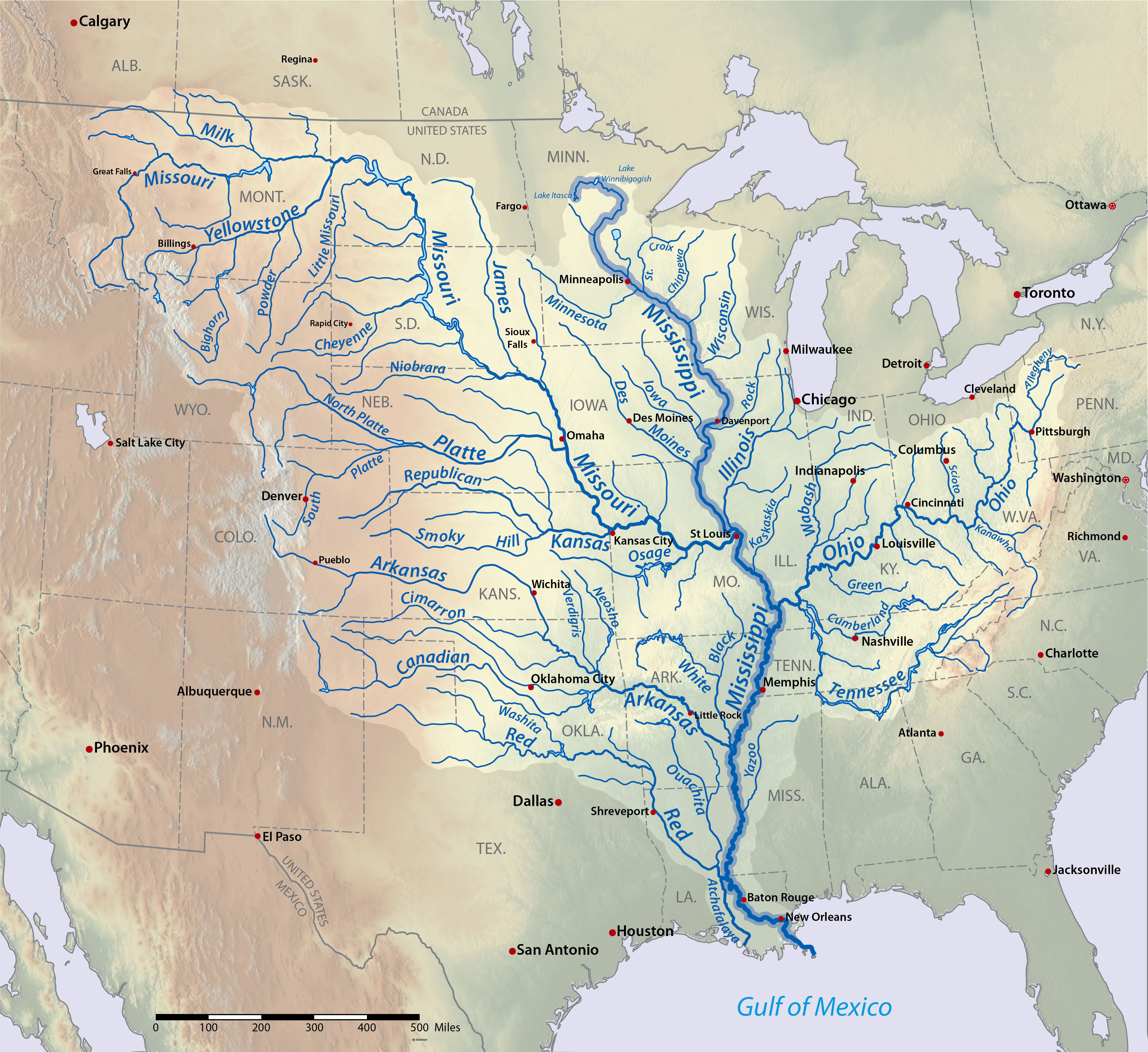 Mississippi River Basin Map