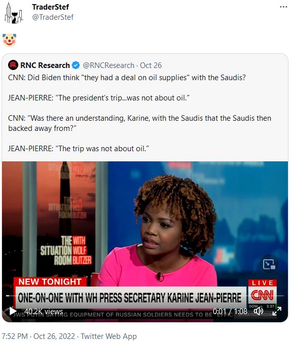 TraderStef Twitter on Jean Pierre on Saudi PR Oil Disaster