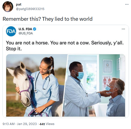 Remember This - FDA Claim Ivermectin For Horses Not Humans