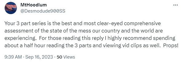 MtHoodium Twitter Gives TraderStef Testimonial Sep. 16, 2023