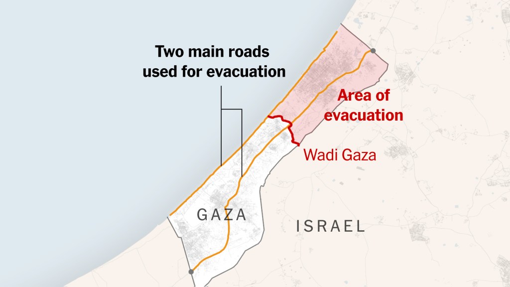Gaza Strip Evacuation Map