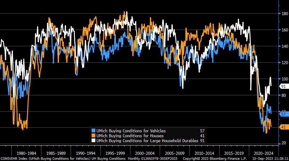 UMich Buying Conditions Plunge for Vehicles, Houses, Durables