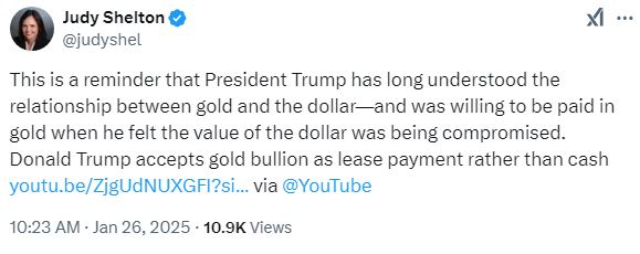 Trump Understands Value of Dollar vs Gold – Judy Shelton (video)