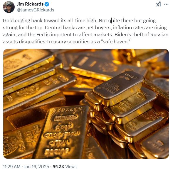 Why is Gold Edging Back Toward All-Time Highs - Jim Rickards