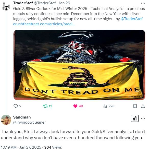 Sandman on X - A Thank You Jan. 2025