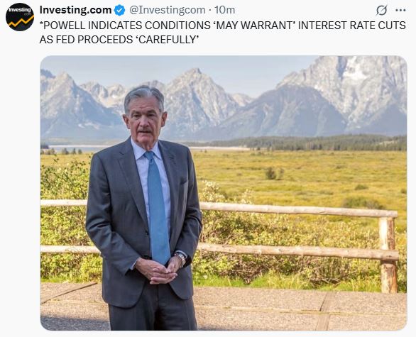Powell Hints Interest Rate Cuts at Jackson Hole Meeting